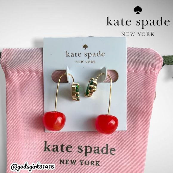 FINAL PRICE❗️NWT KATE SPADE 14K Gold Plated Ma Chérie Cherry Hanger Earrings